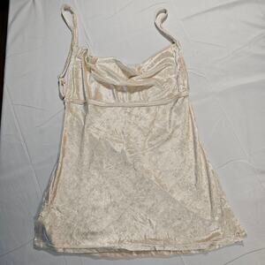 Free People Intimately Velvet Cowl Neck Cami Cream Boho NWT